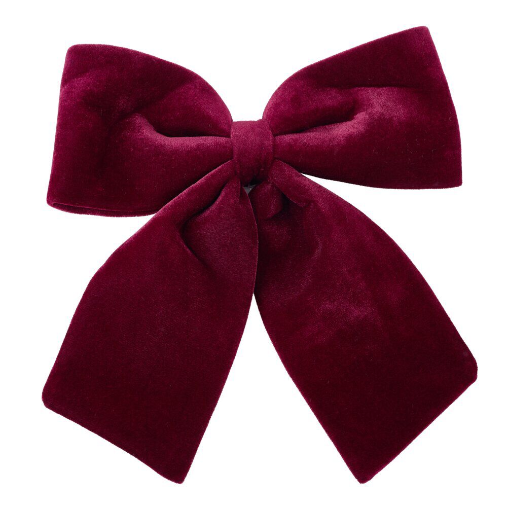 Noeud de No&euml;l velours bordeaux grand modèle 40x40cm