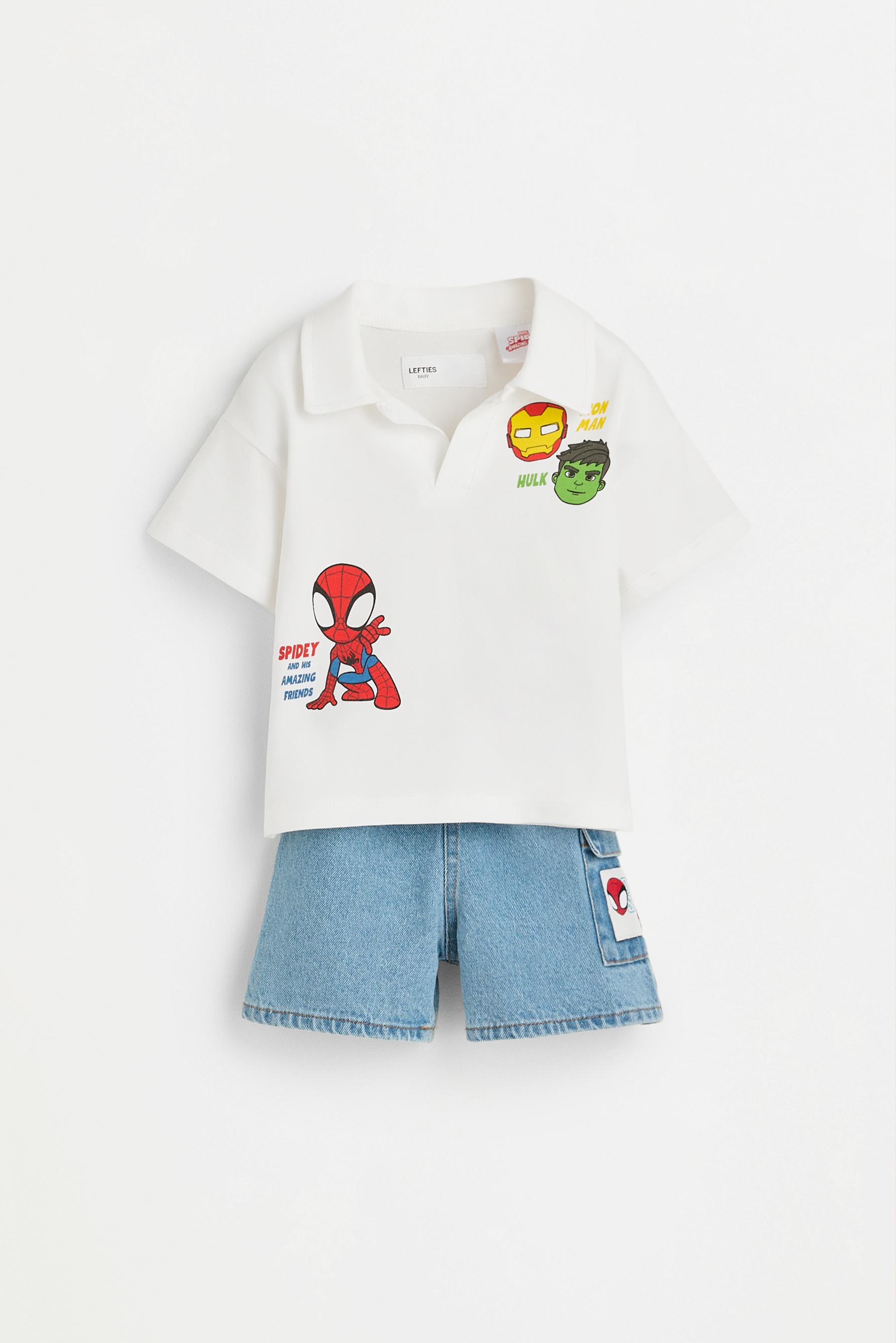Set Superhéroes ©Marvel polo y bermuda denim
