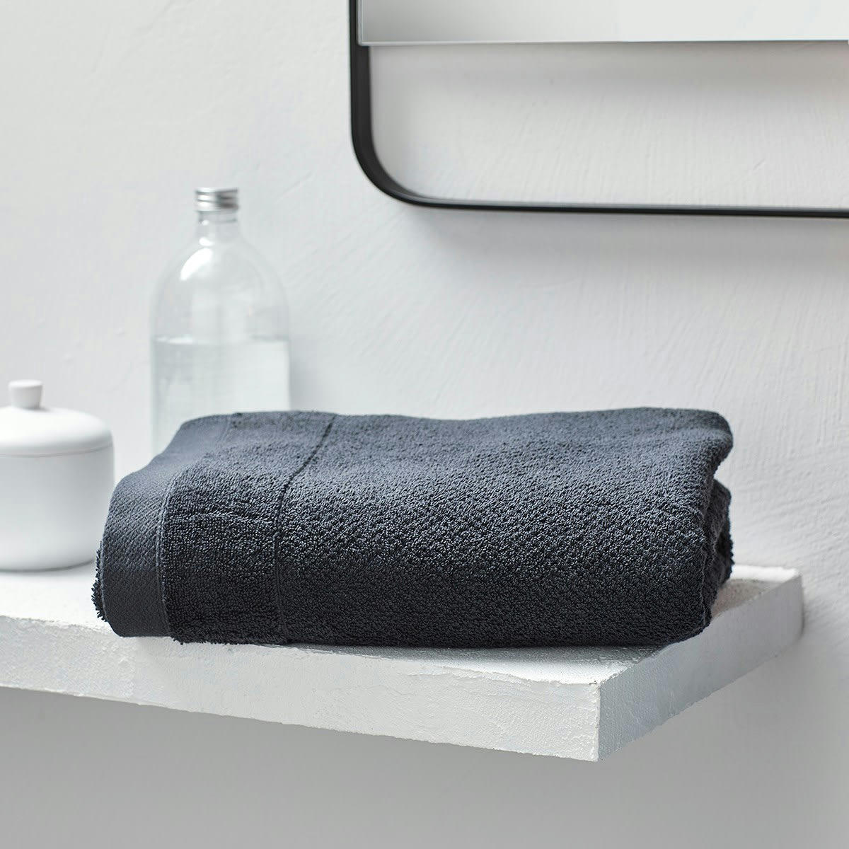 BIO ORGANIC - Drap de bain uni en Coton Gris anthracite 70x130 cm