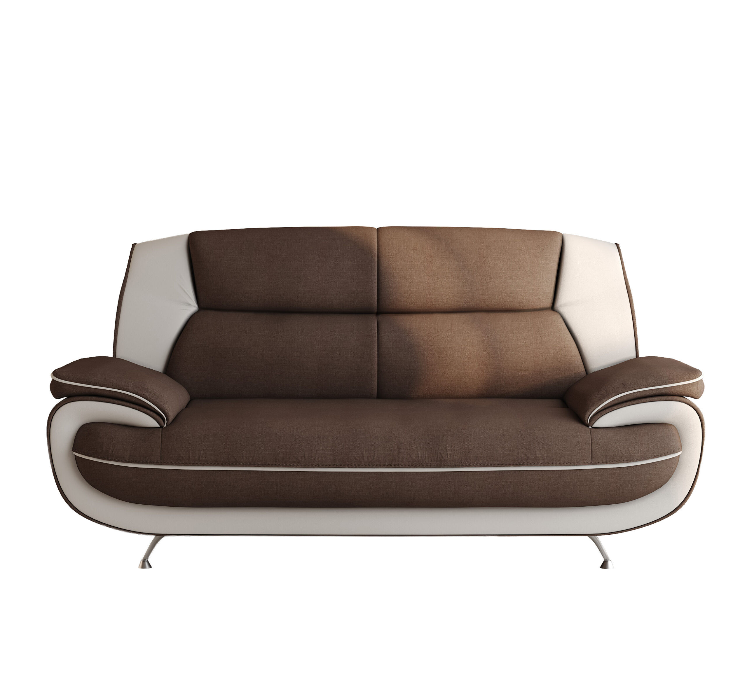 Sofa dwuosobowa, tkanina Kronos, brązowo-biała, Palermo