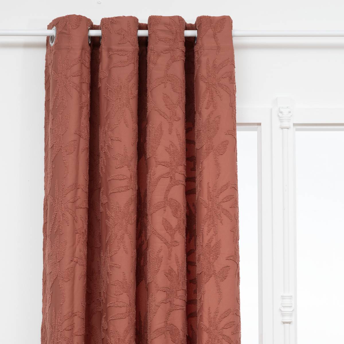 Curtain "Willow" Jacquard, Terracotta, 135x260 cm
