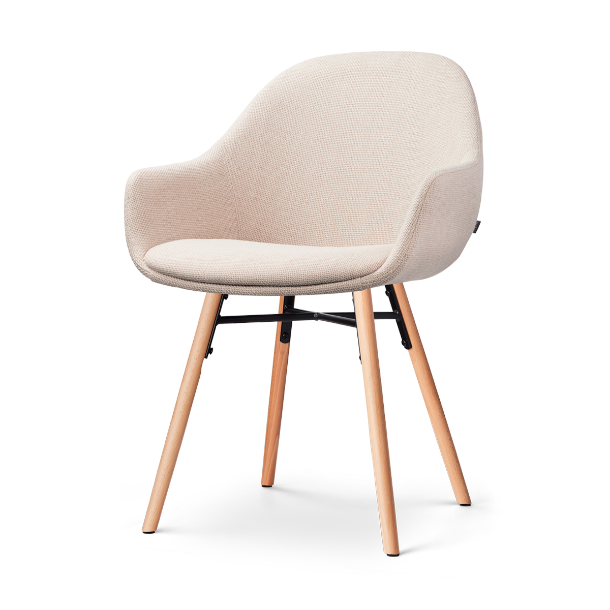 Nolon Nena-Mae Eetkamerstoel Beige - Armleuning - Stof