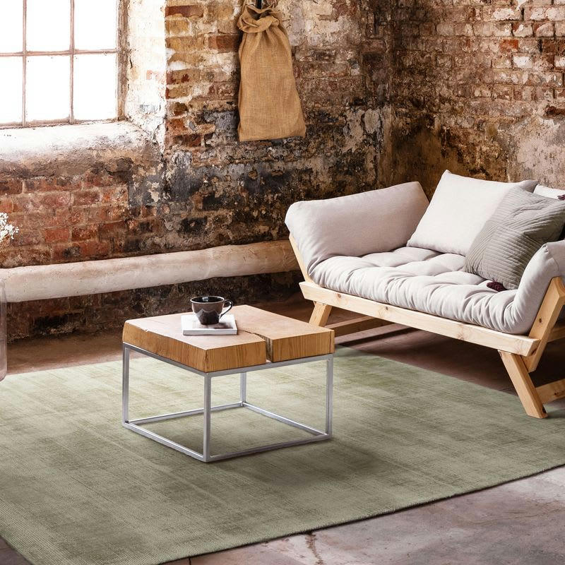 SANTAL - Tapis aspect velours vert clair 160x230