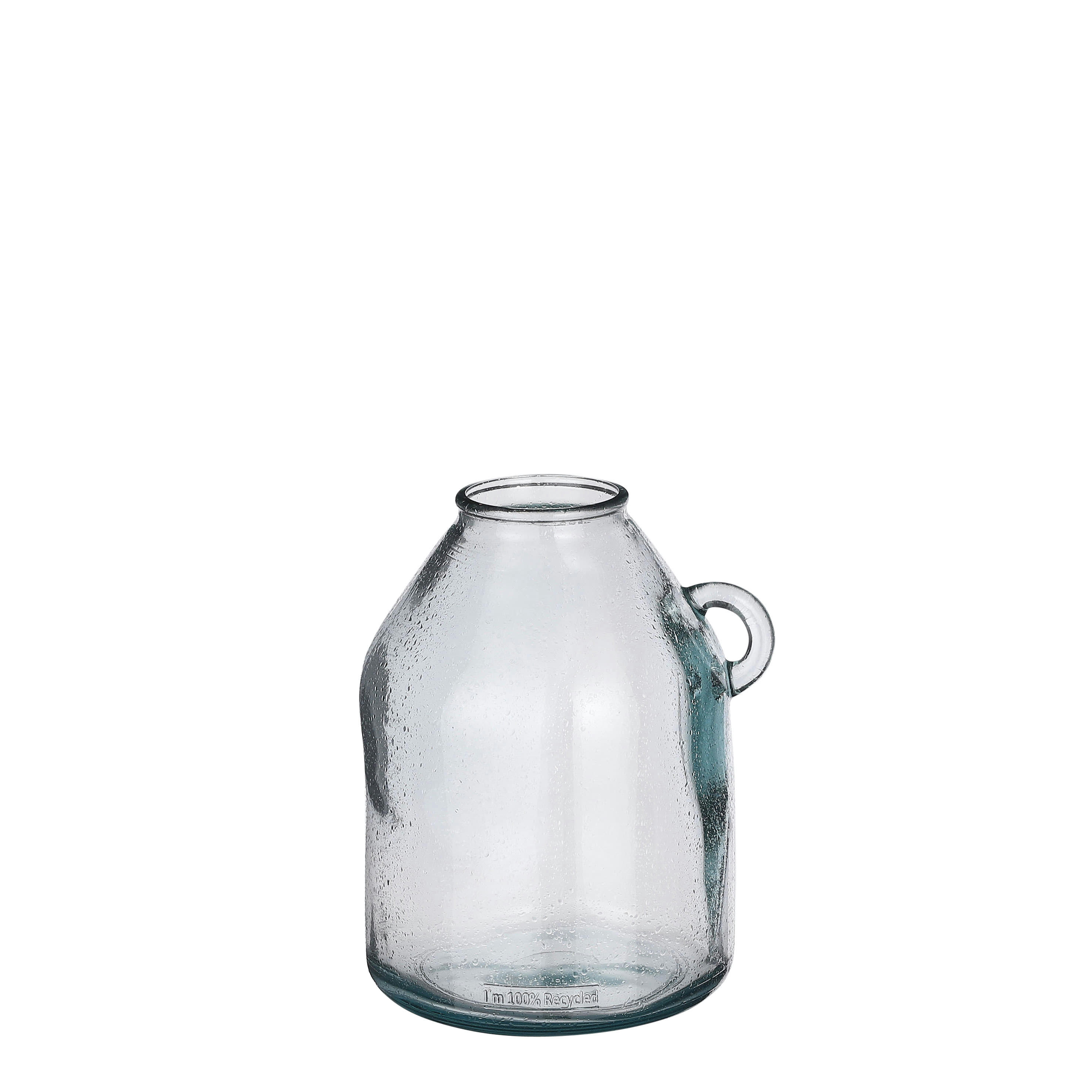 SITIA - Vase bouteille en verre recyclé bleu clair H25.5