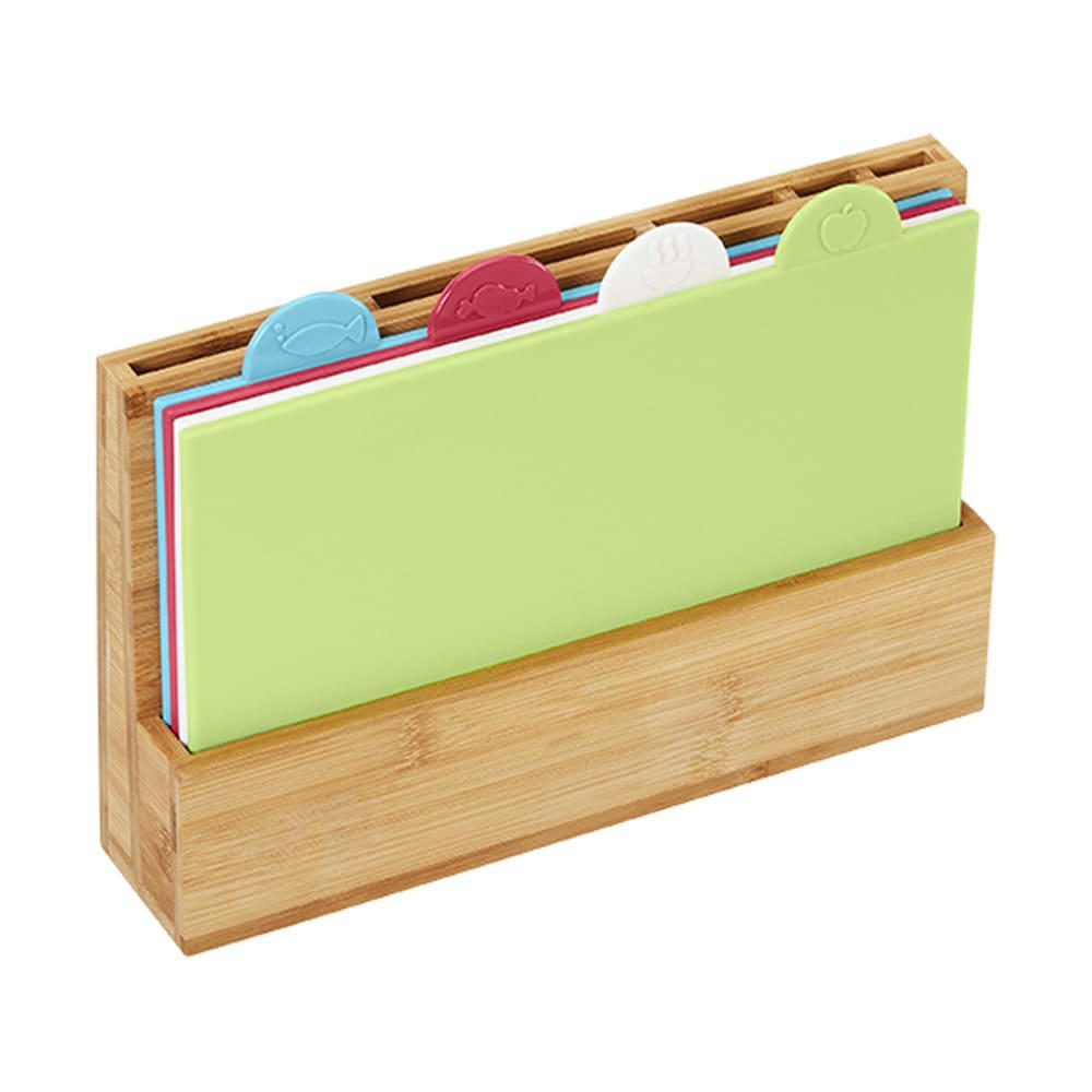- 4 planches plastique plus support et porte couteaux bambou