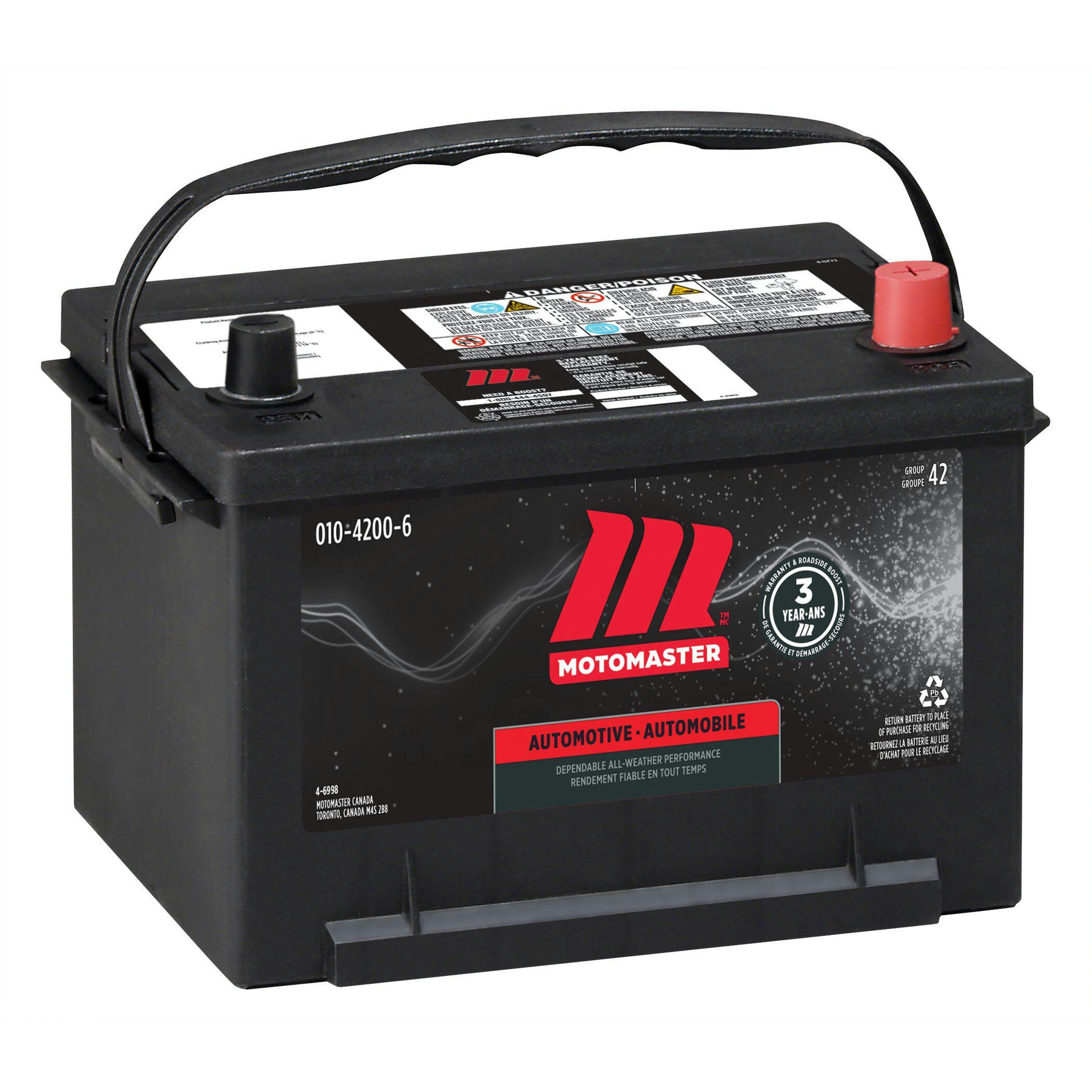 MOTOMASTER Group Size 42/58R Battery, 500 CCA