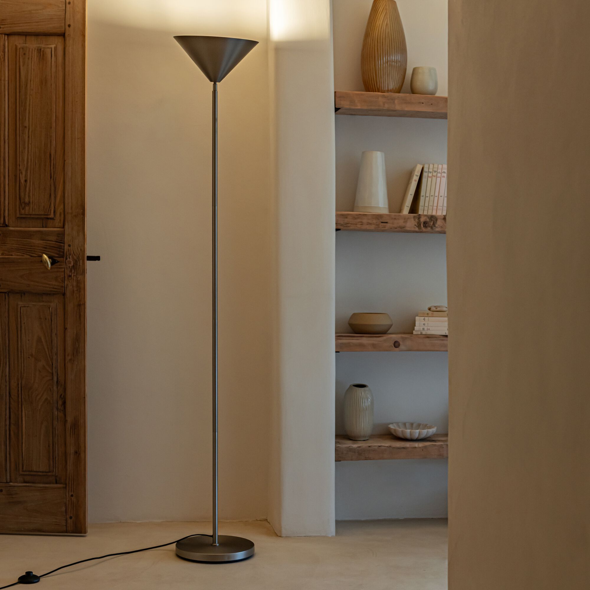 RAVENNE - Lampadaire électrifié H180cm en fer - argent brossé