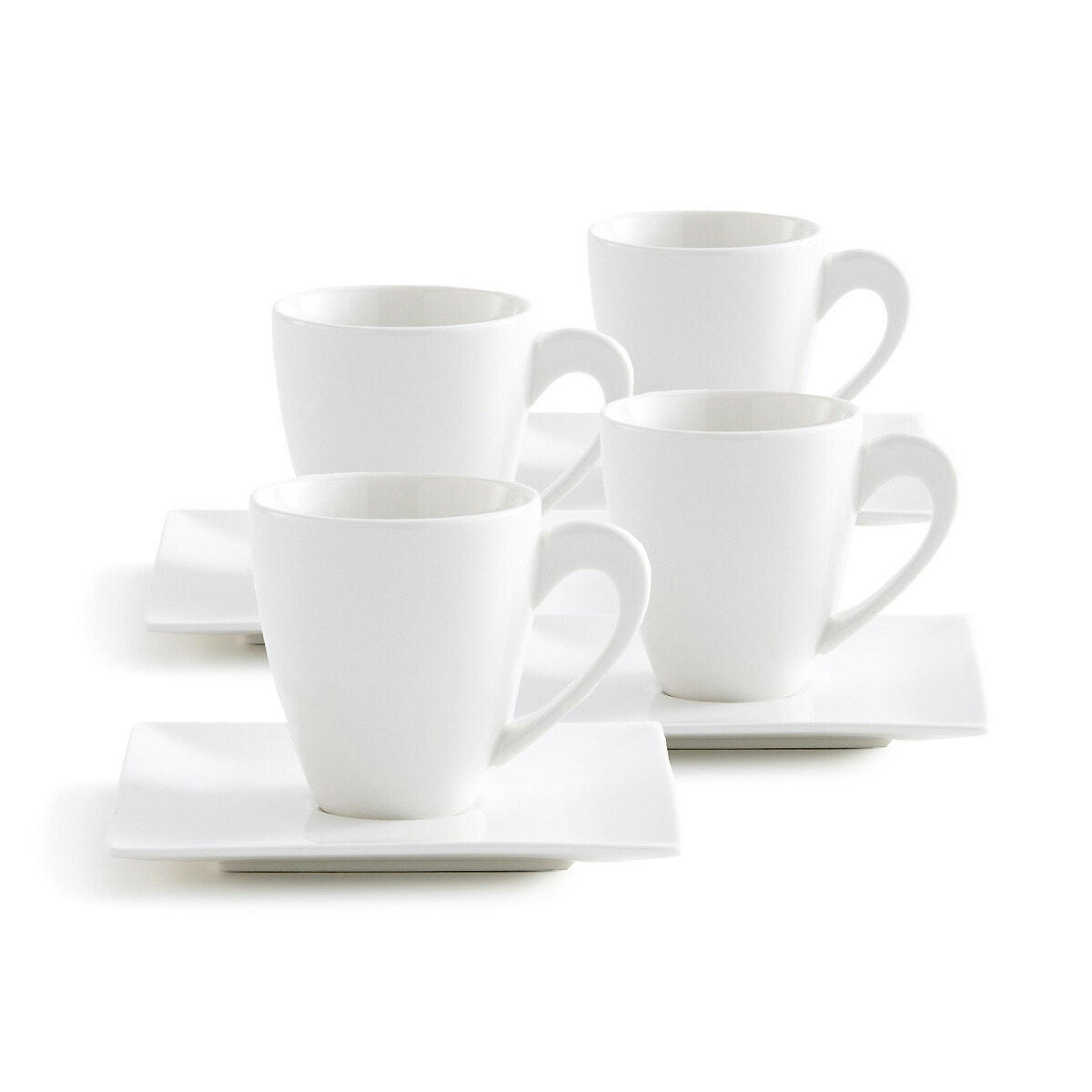 Lot de 4 tasses et 4 sous-tasses, Hivane