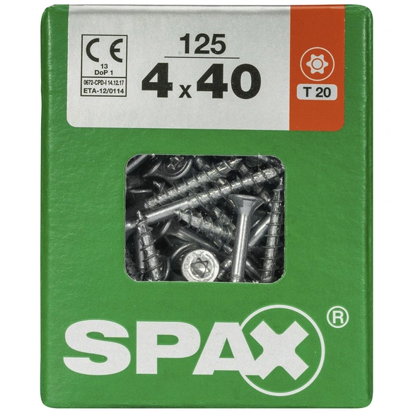 Universalschraube, 4 mm, Stahl, 125 Stk., TRX 4x40 L