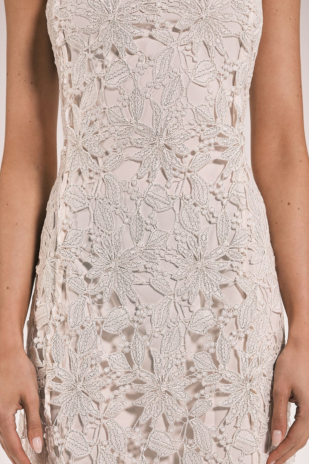 KarenMillen Lace Detail Strappy Midi Dress