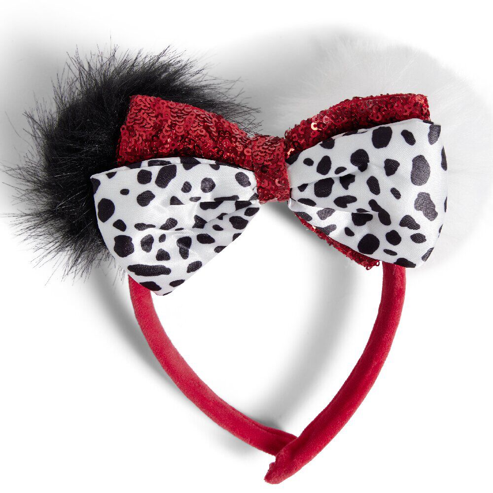 Serre-tête Disney Cruella adulte rouge noir blanc 18x18cm