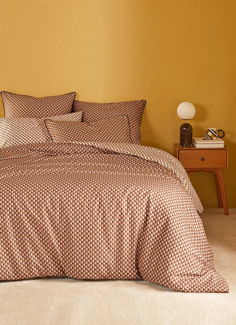 HOUSSE DE COUETTE EN COTON ERINA BRUN