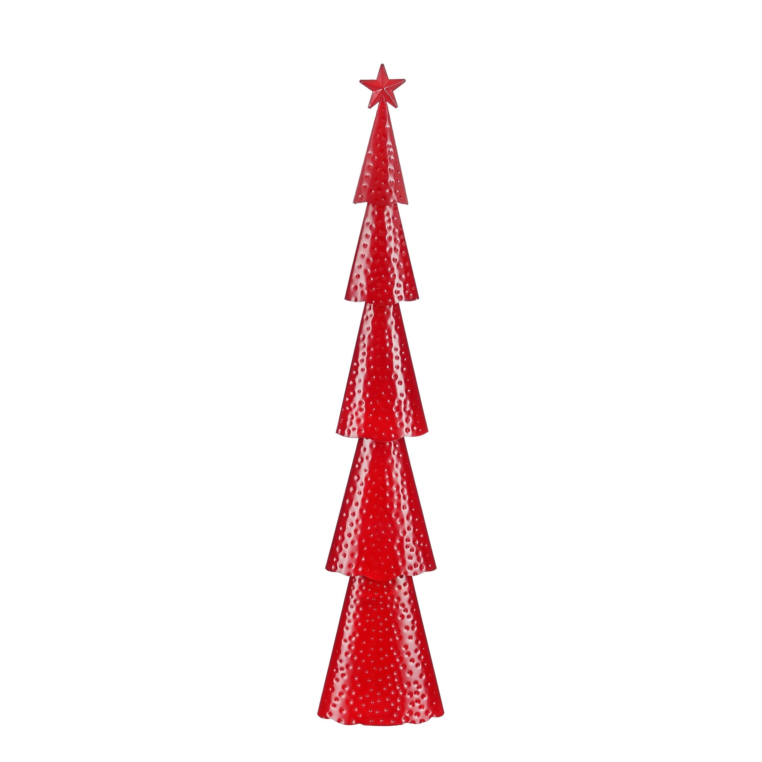 Mica Decorations Decoratie boom rood - l17,5xb9xh90,5cm - IJzer - Rood
