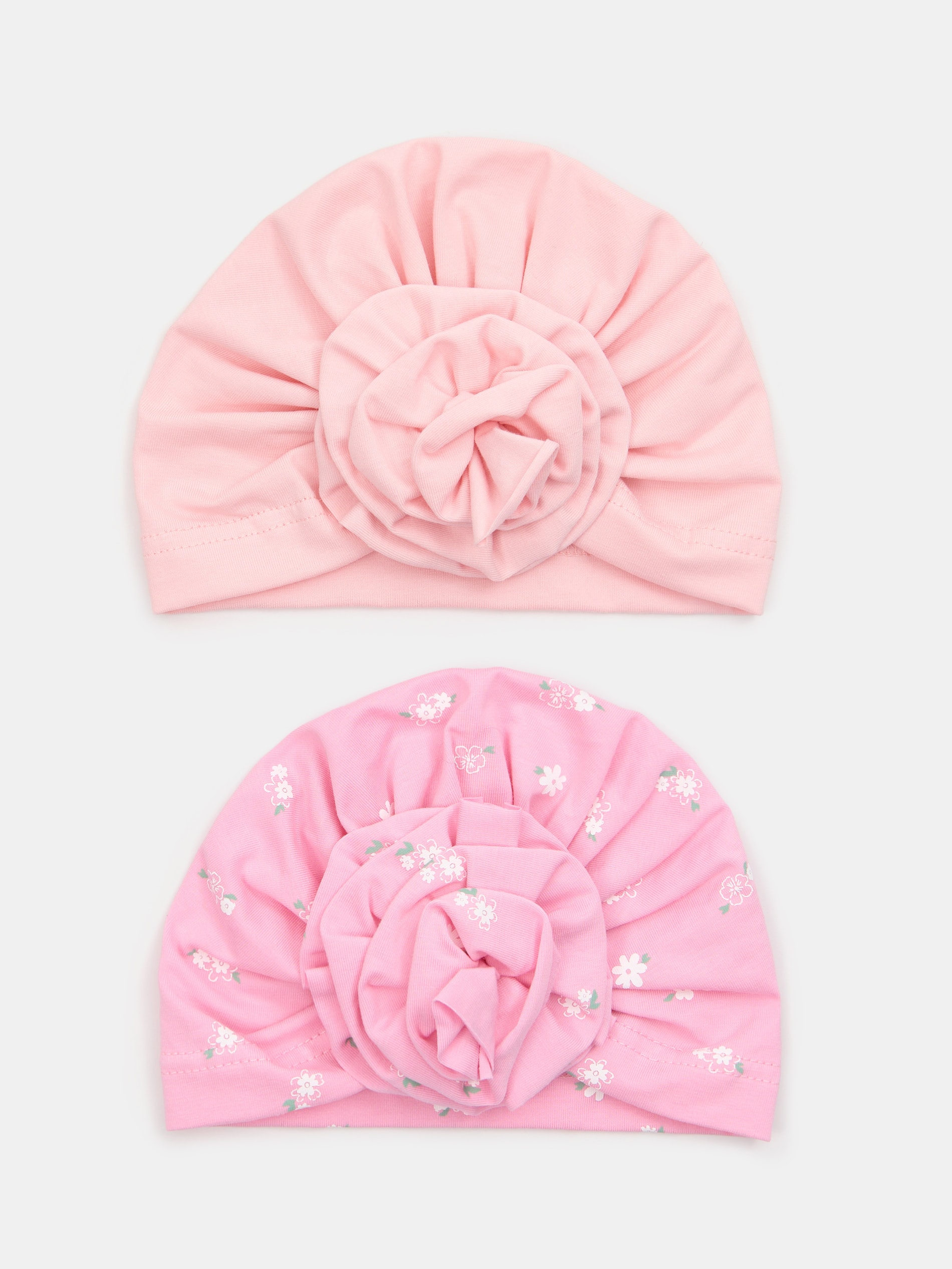 Zestaw czapek typu turban z kwiatowym motywem 2 pack