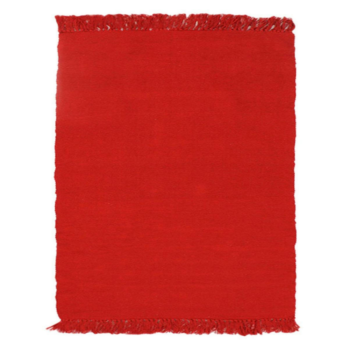 SIMPLY - Tapis 100% coton rouge 150x200