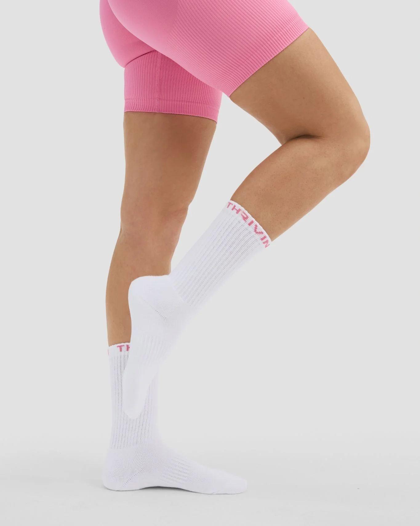 THRIVIN Long Crew Socks | Bubble Pink