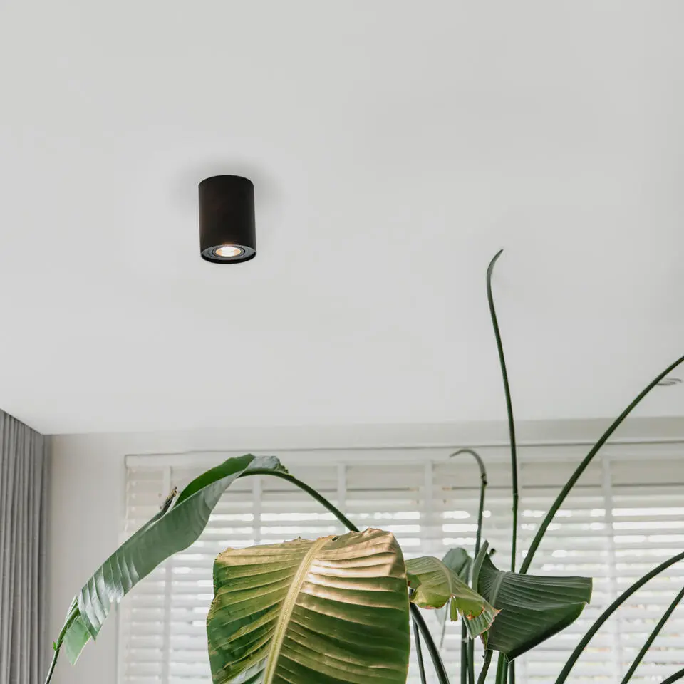 Qazqa spot rondoo up zwart gu10