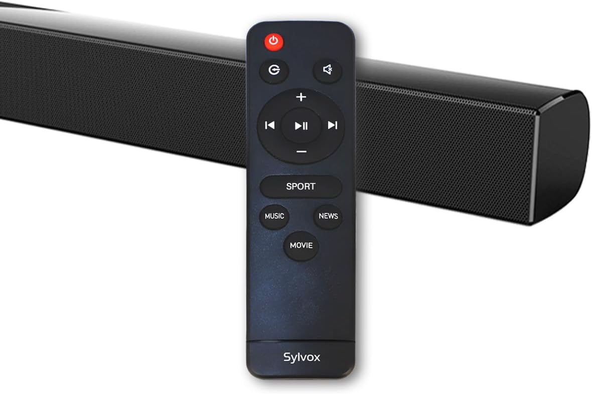 SYLVOX Outdoor Soundbar  IP65 Waterproof 60 Watts Soundbar with HDMI  Optical  AUX  USB and Bluetooth Connection  38 Inch Mountable
