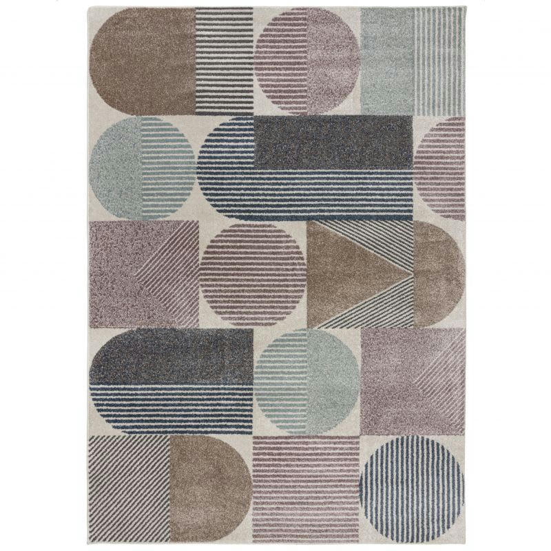 SHUFFLE - Tapis de salon art déco multicolore 120 x 170