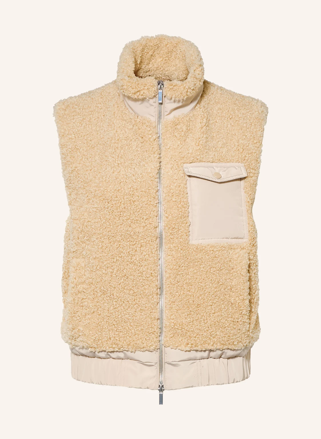 darling harbour Teddyfell-Weste im Materialmix
