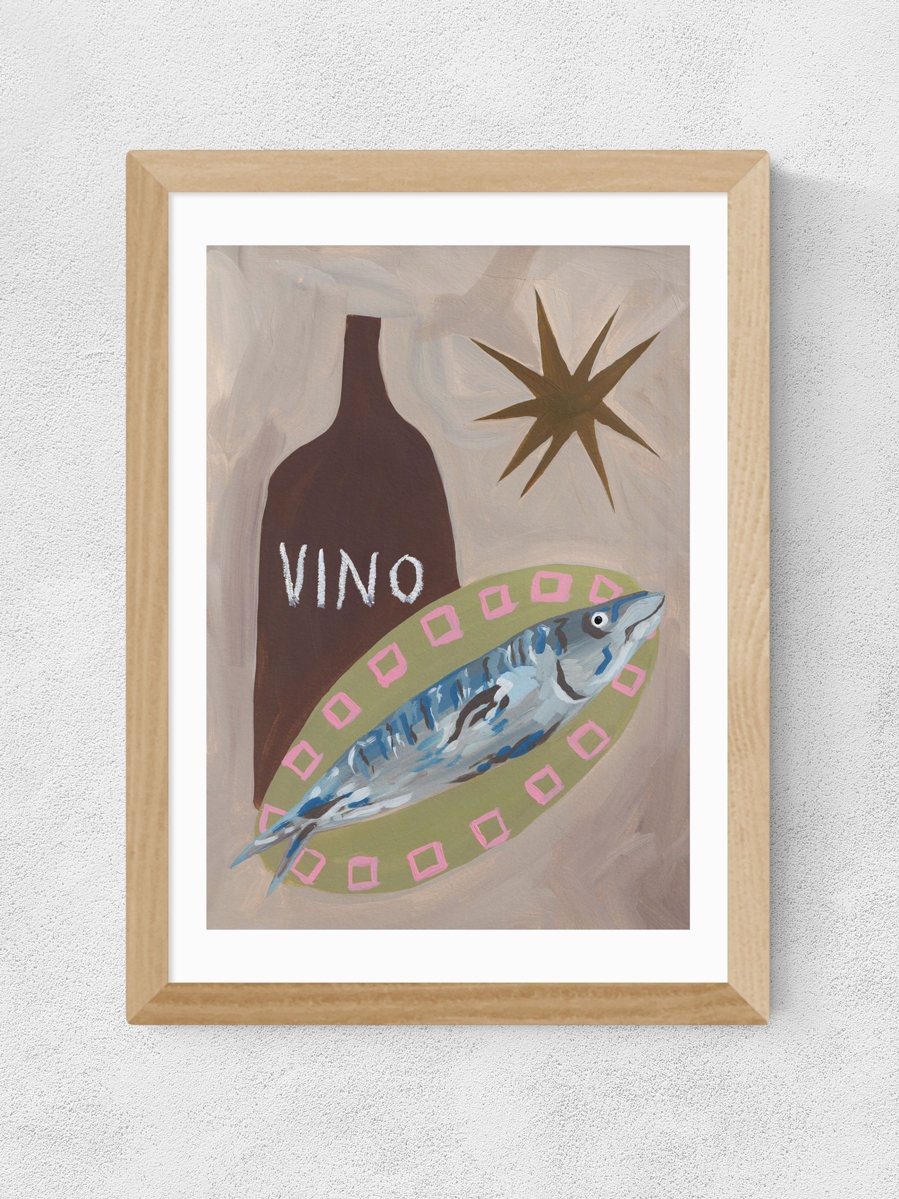 East End Prints Oak Fish Supper Wall Art Print by Jazmine Joye
