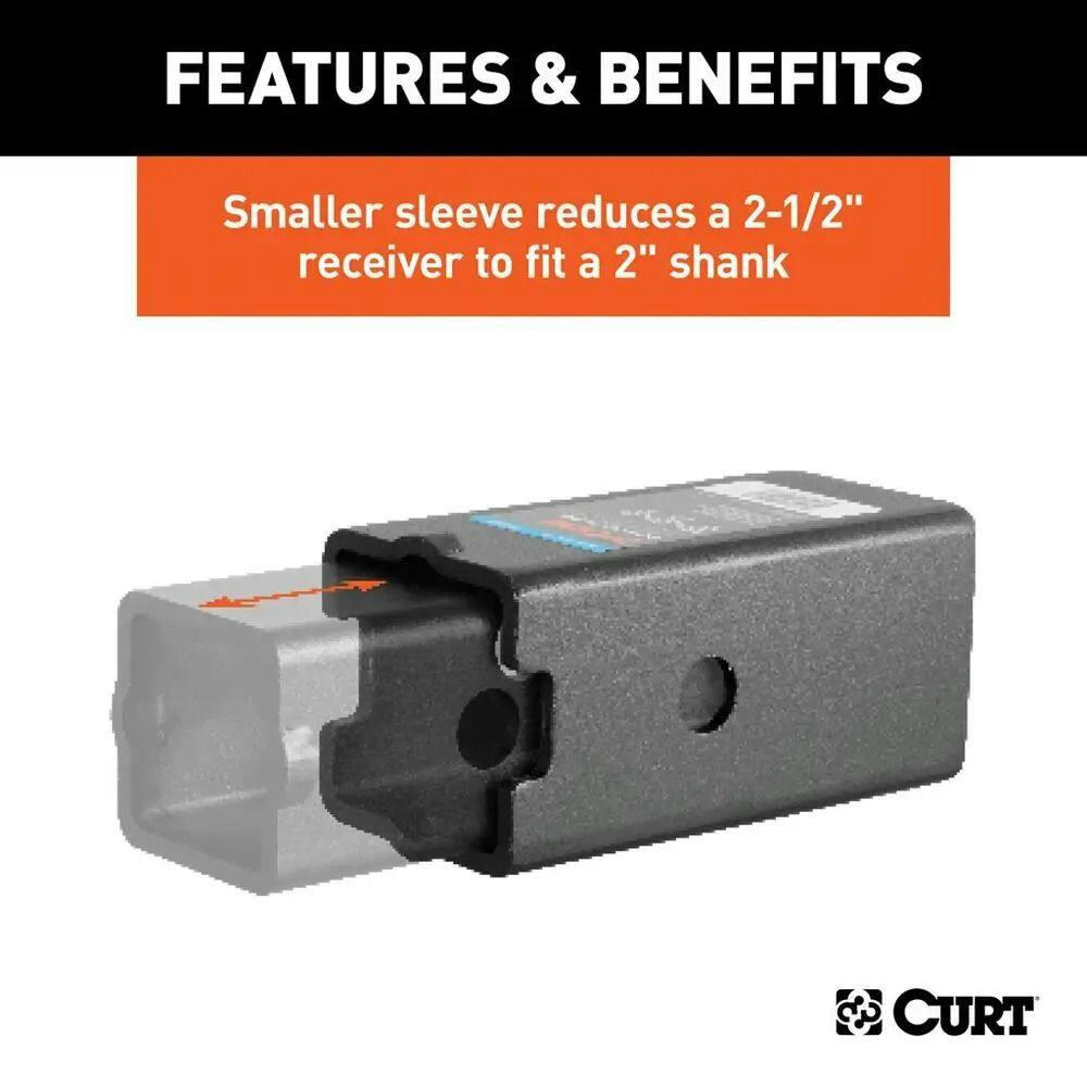 CURT Reducer Sleeve Set (3-in to 2-1/2-in to 2-in Shanks, 2-pc)
