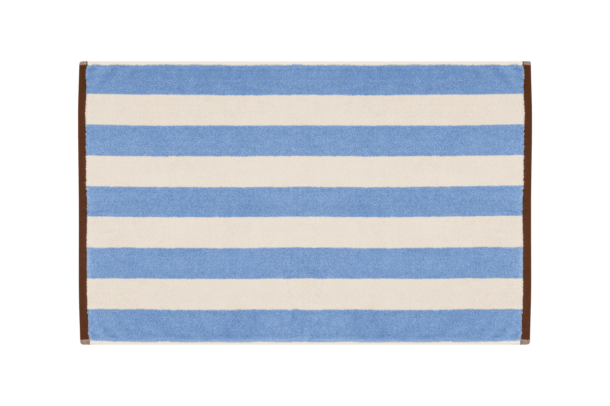noo.ma Gobo badmat gestreept - Baby Blue, 38 x 40 cm