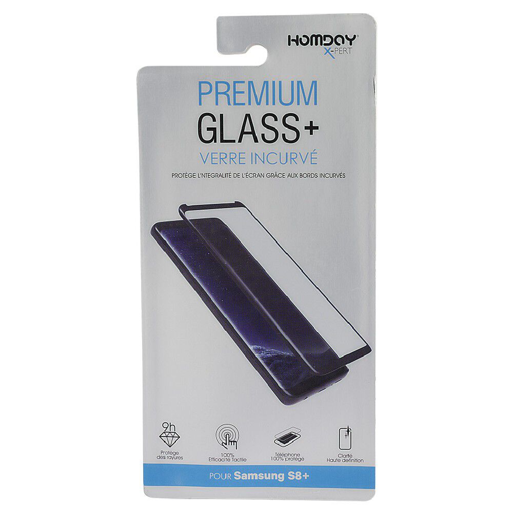 Verre trempé incurvé pour Samsung S8 Plus transparent