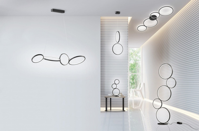 Lampa sufitowa RONDO czarno-biała LED 4x37W Ciepła biel 3300lm Trio