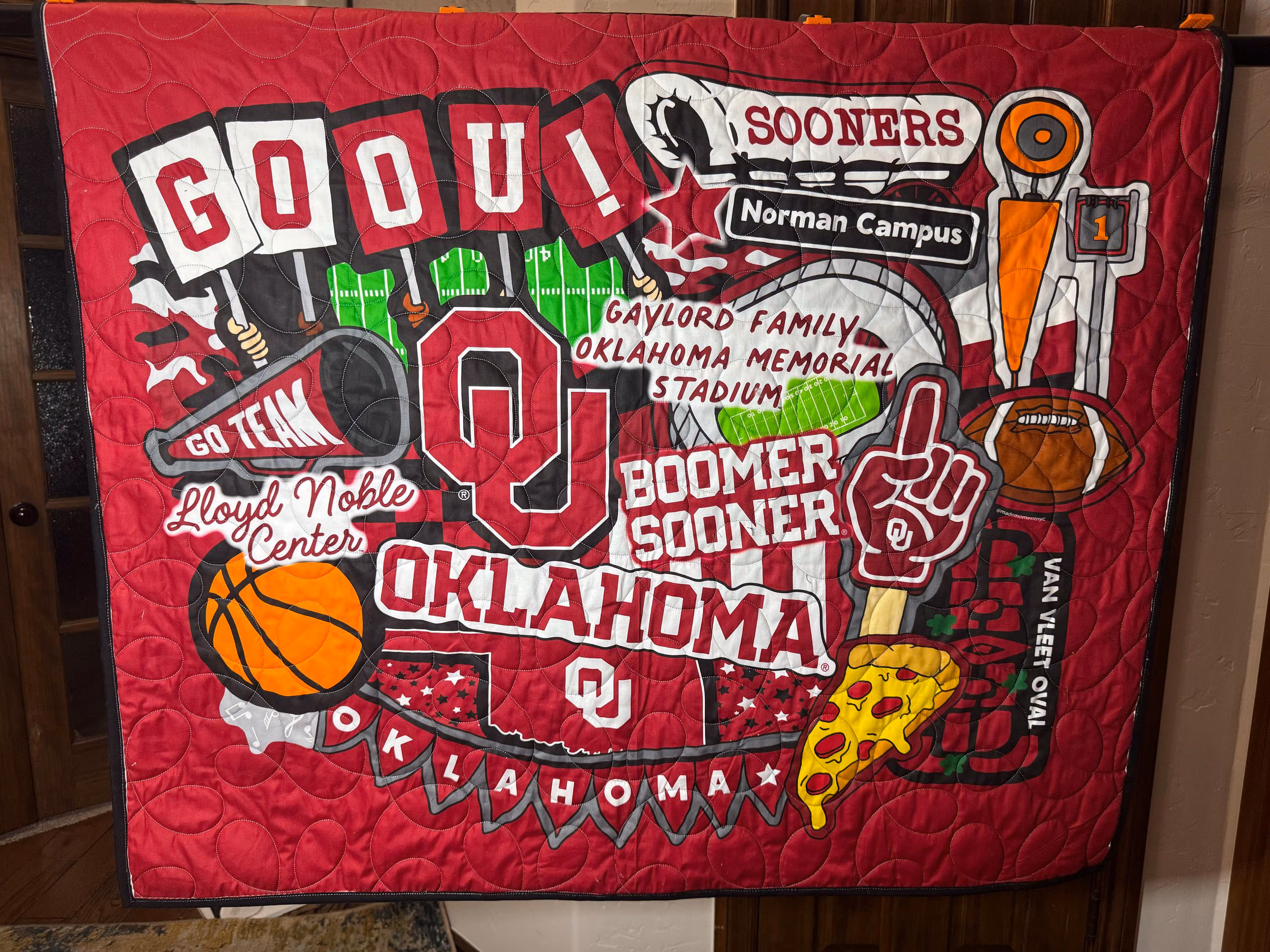 Custom College Team Baby Quilt, NCAA Panel Nursery Blanket, Personalized Sports Memory Gift, Minky Backing Quilt, Custom College Gift