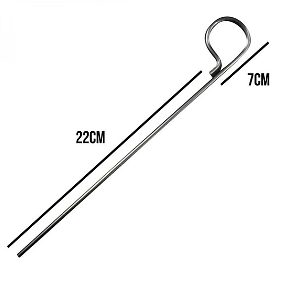Lot de 10 pitons fixes gazon en inox 29 cm - Linxor