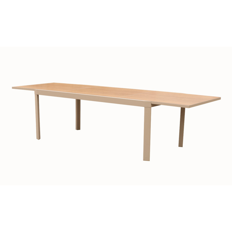 Table de jardin extensible Stacy sable 200-300 x 100 x 75 cm