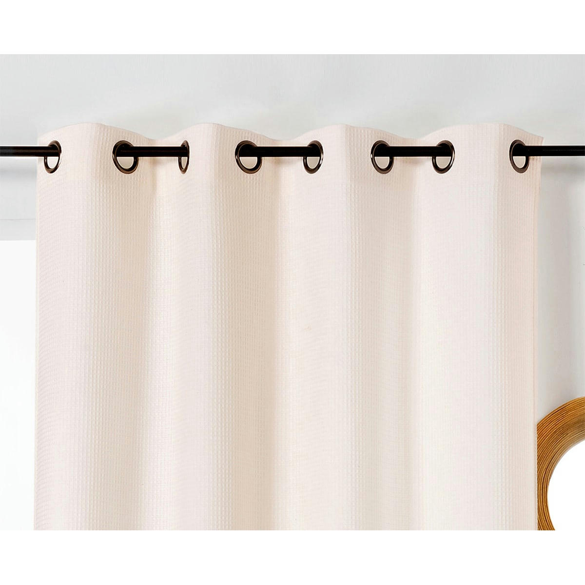 - Rideau en nid d'abeille coton blanc cassé 140x245 cm