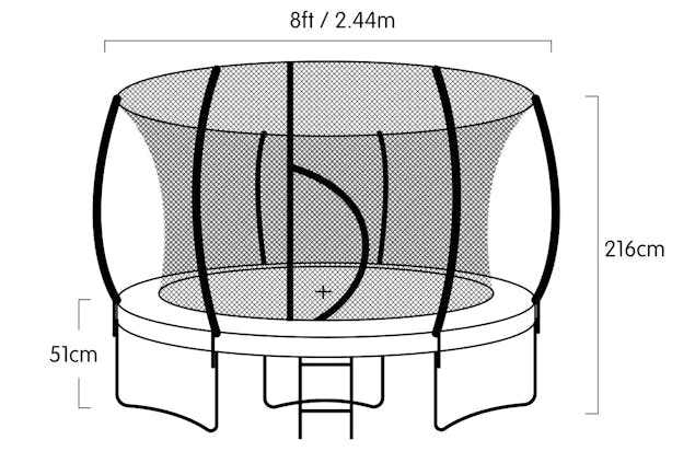 NNEDPE Kahuna Trampoline 8 ft withRoof- Purple