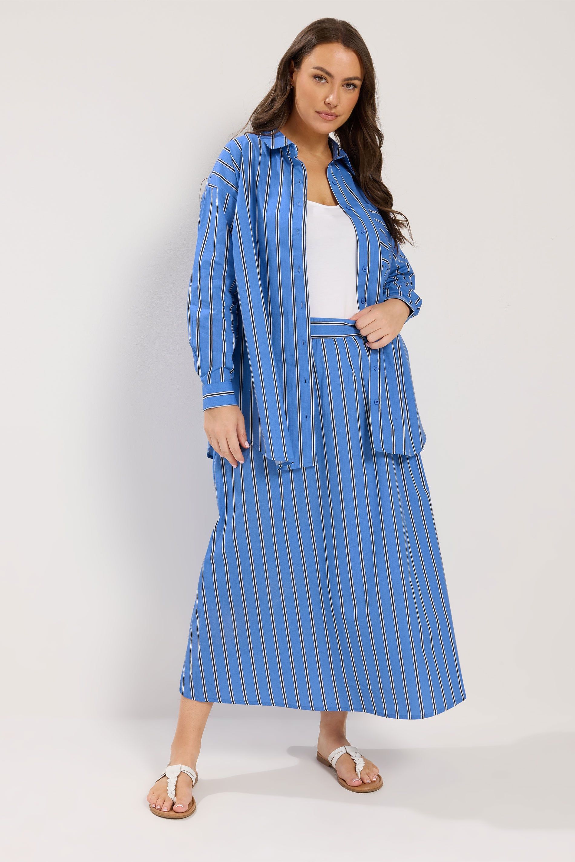 Yours Stripe Button Through Shirt