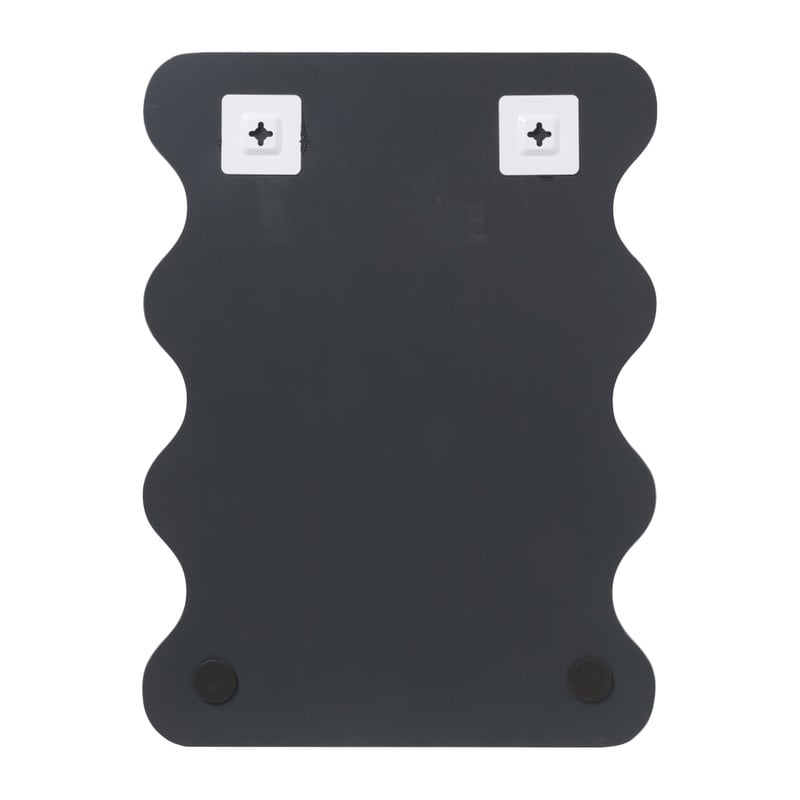 Spiegel organisch met golfrand - zilverkleurig - 50x37 cm