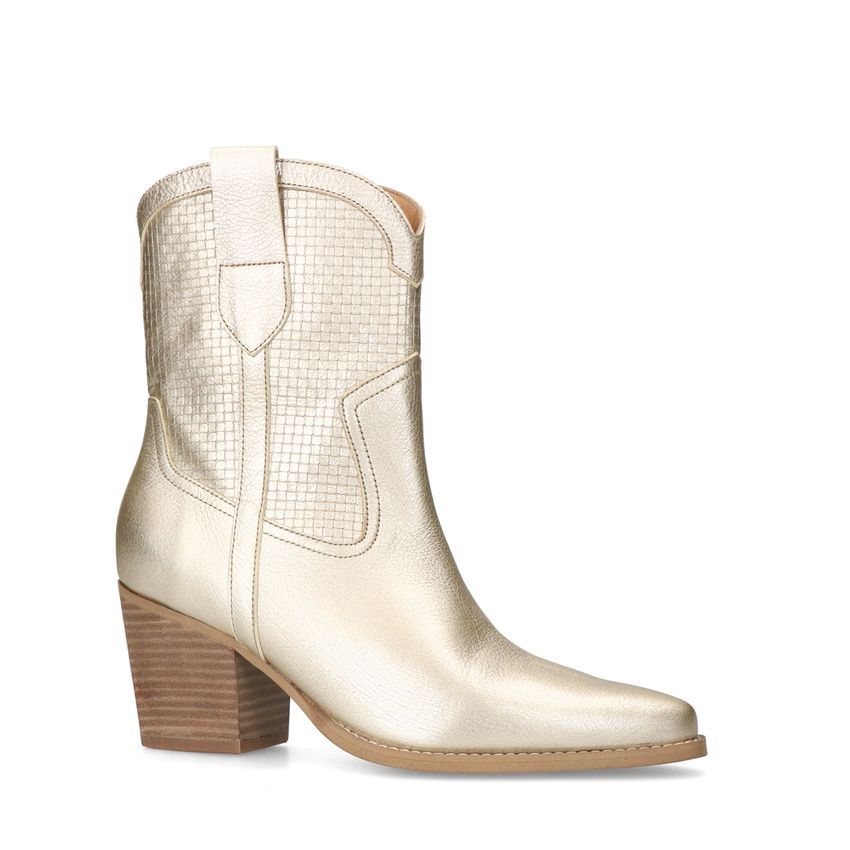 Manfield Goudkleurige leren cowboylaarzen