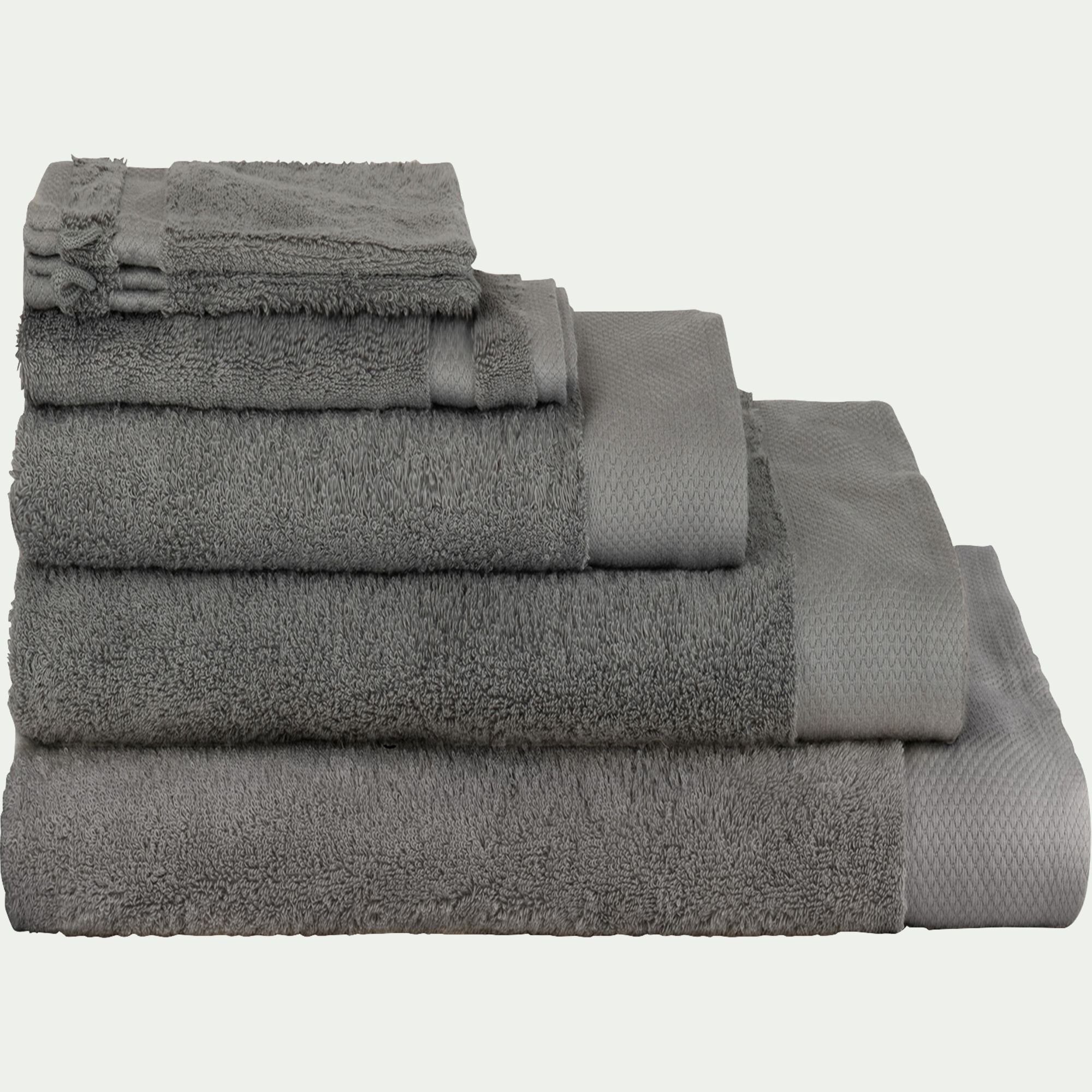 AZUR - Drap de bain en coton peigné - gris restanque 100x150cm