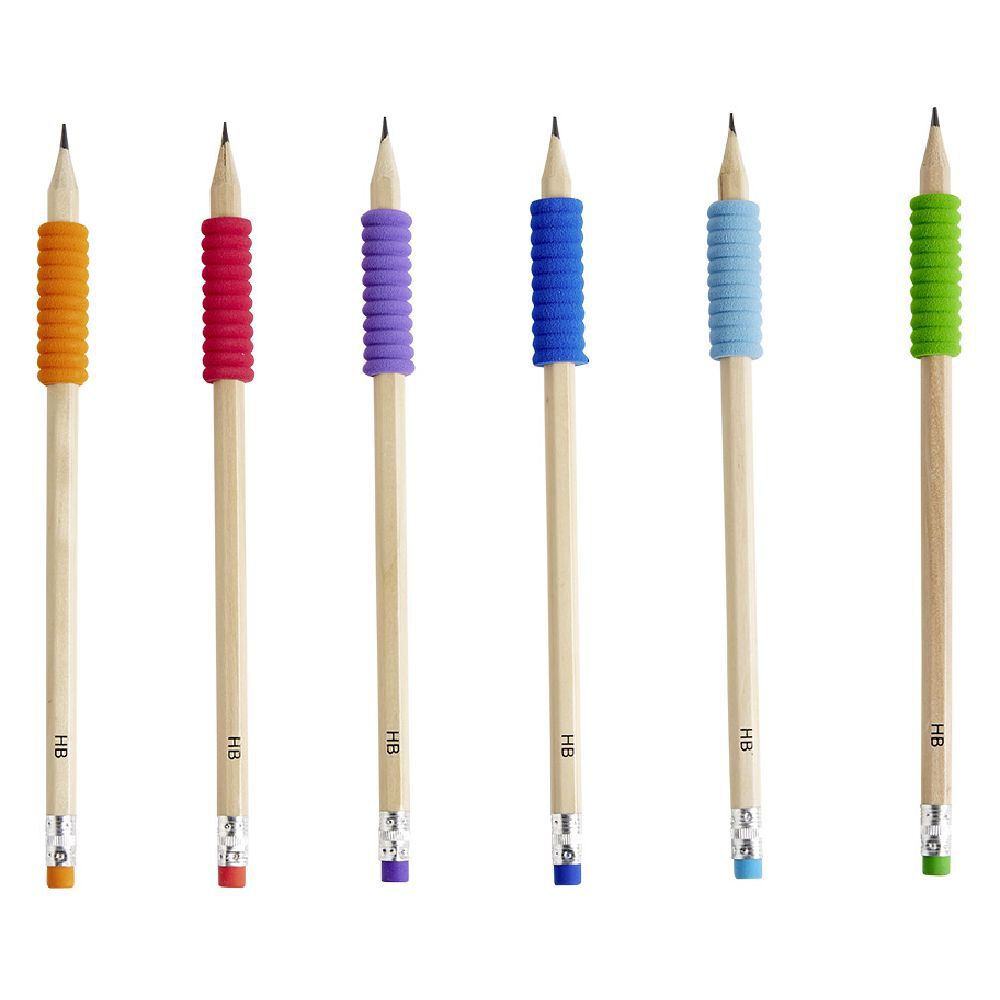 Crayon à papier HB avec grip et gomme x6