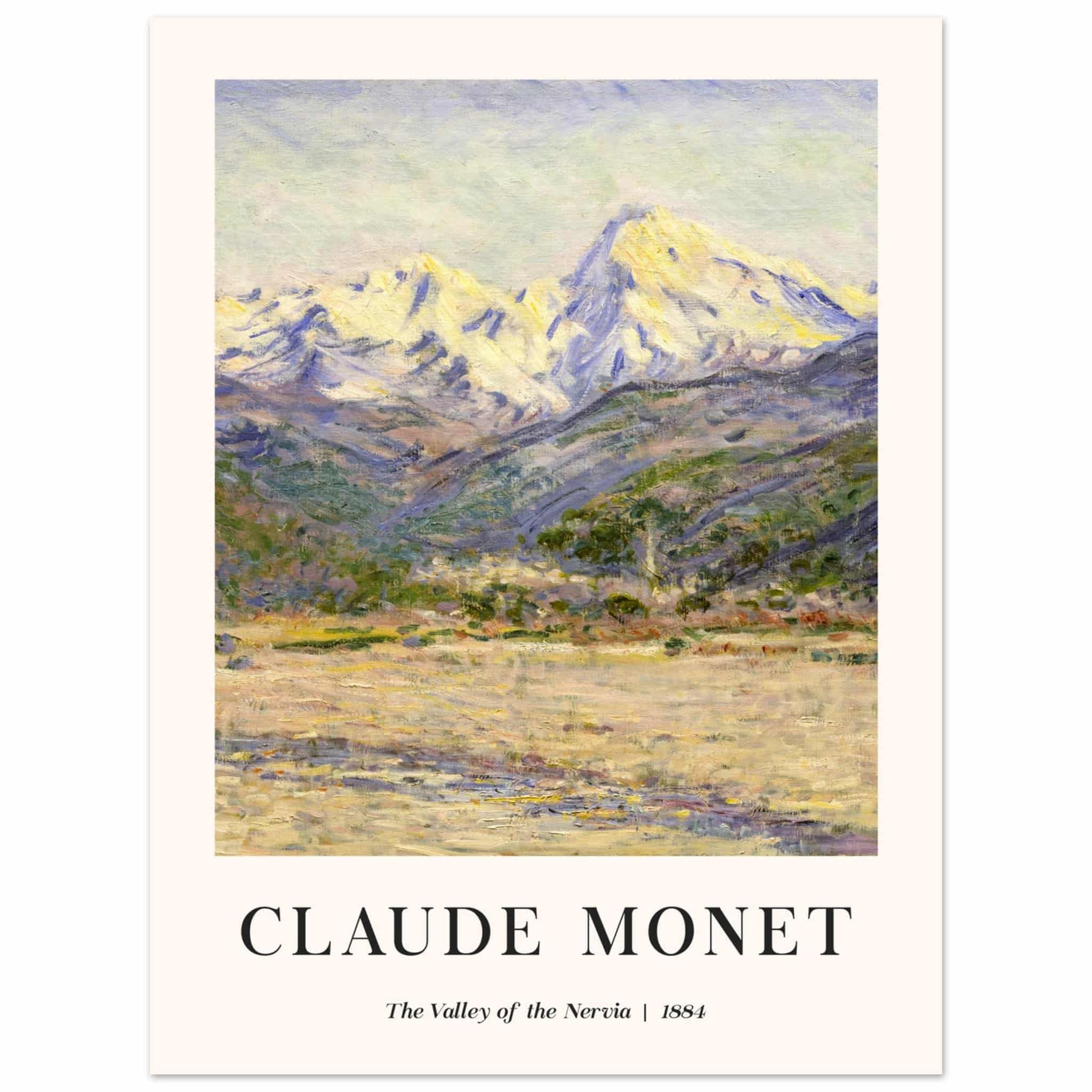 Artfulprints Poster Claude Monet - The valley of the Nervia  - 30x40 cm - Bruin
