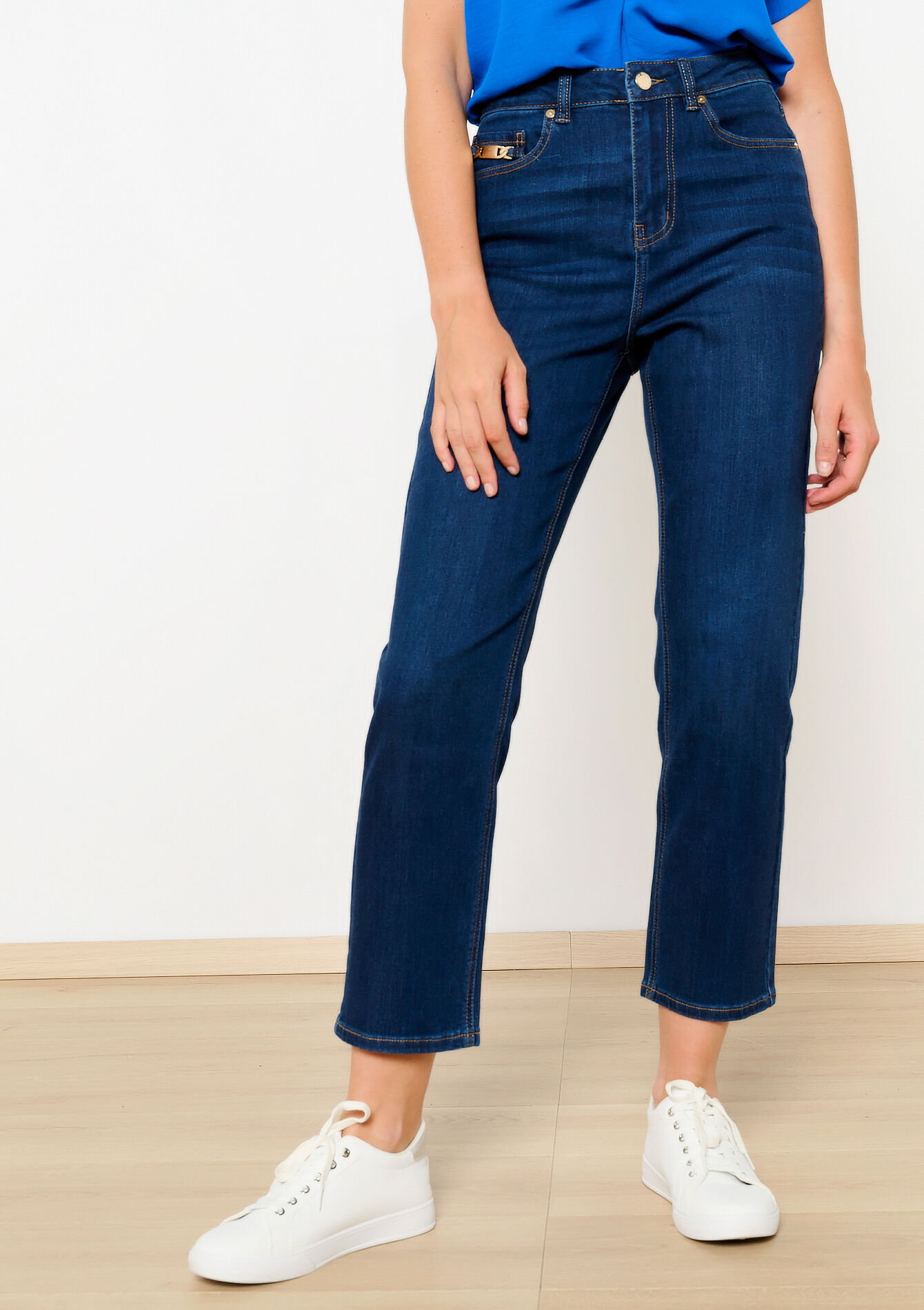 Rechte jeans met hoge taille