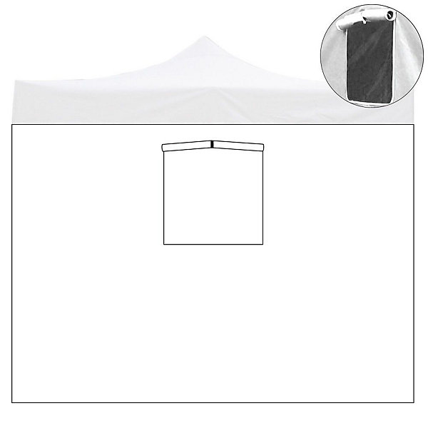 Auvent latéral blanc imperméable de 3x2 m avec fenêtre pour tonnelle rétractable de 3x3 m