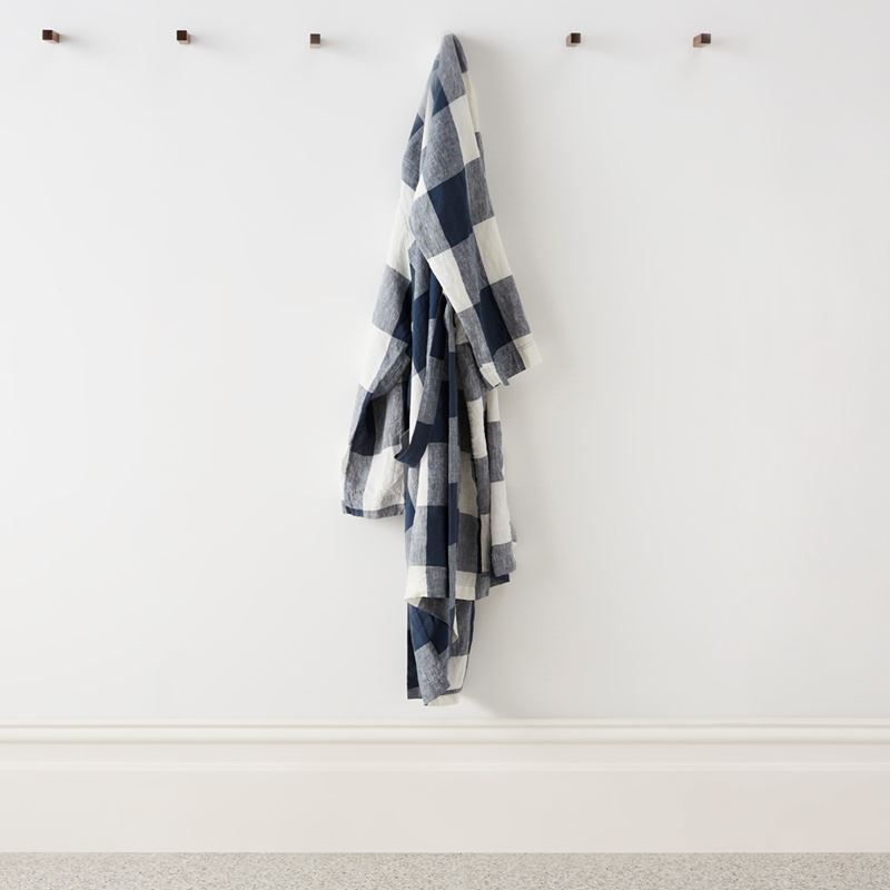 Vintage Washed Linen Old Navy Large Check Robe