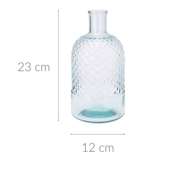 Wazon szklany butelka, z recyklingu, 23 cm