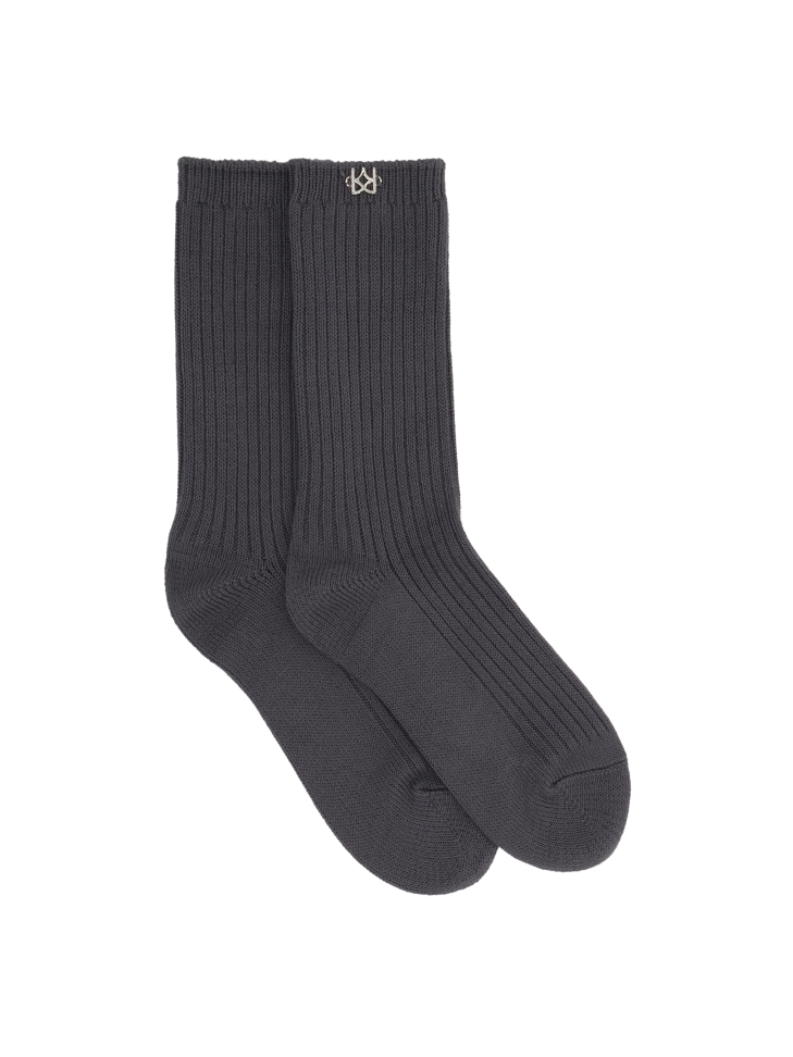 Ribbed grey bamboo socks