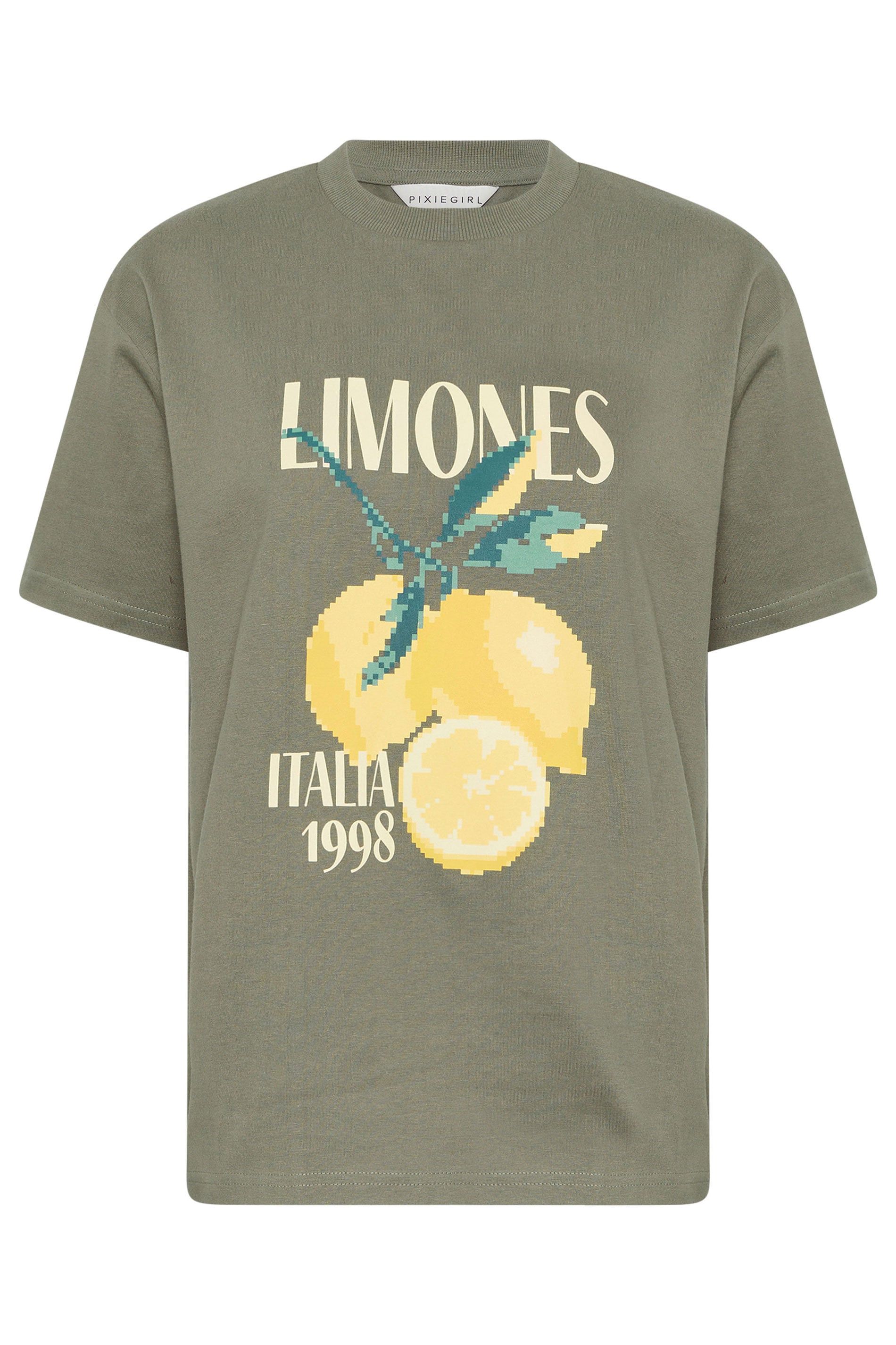 PixieGirl Petite Lemon Graphic Oversized T-Shirt