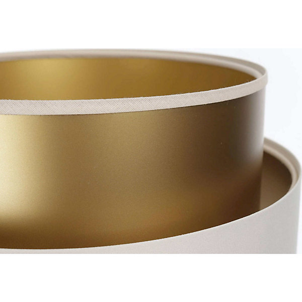 Lampe à poser satinée effet cuivre ambiance élégante 30 x 30 x 45 cm Crème satin avec intérieur cuivre