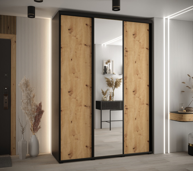 Szafa przesuwna 45 Cannes 3 180 czarny artisan czarny