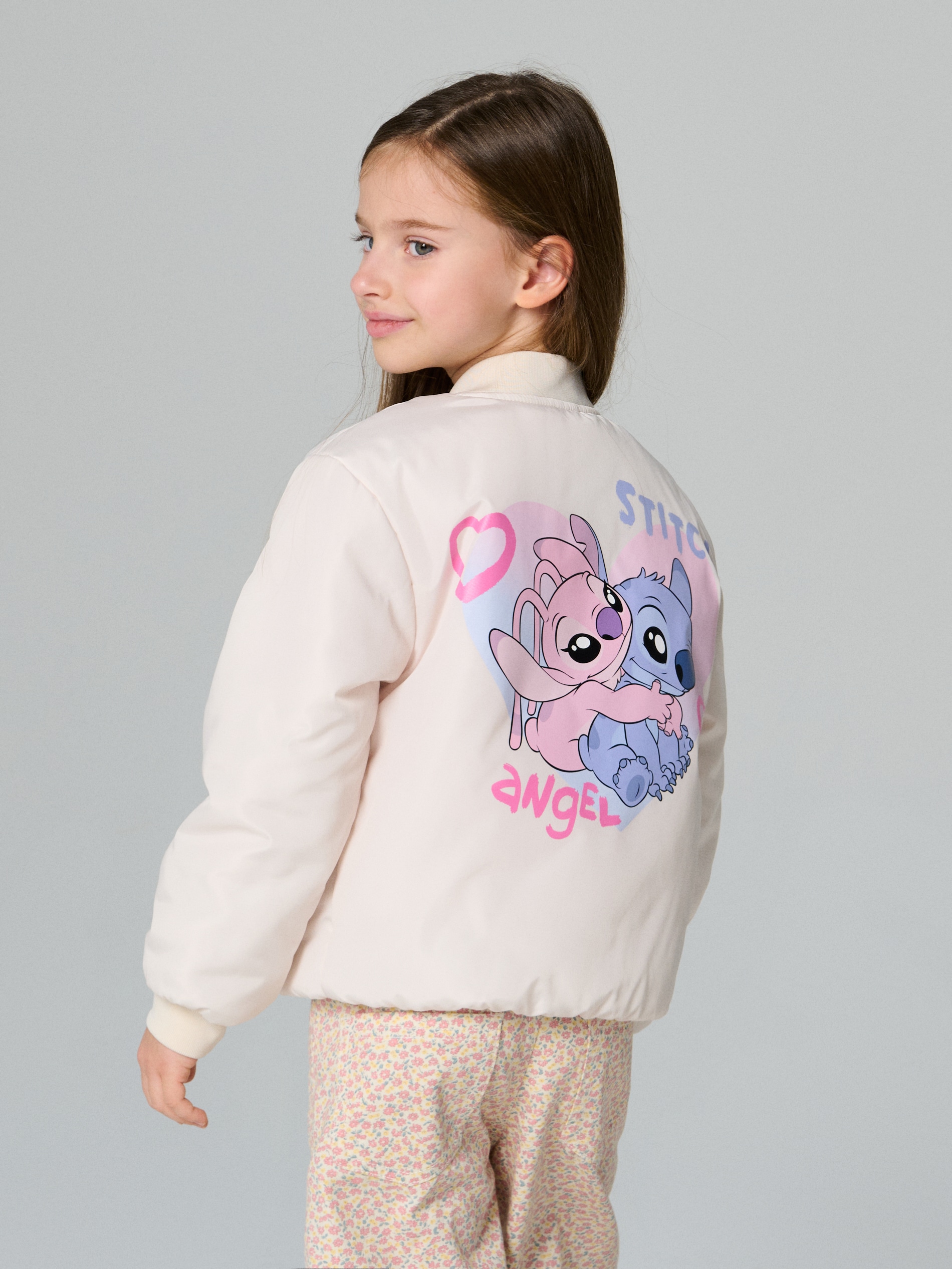 Kurtka bomberka z nadrukiem na plecach Lilo & Stitch