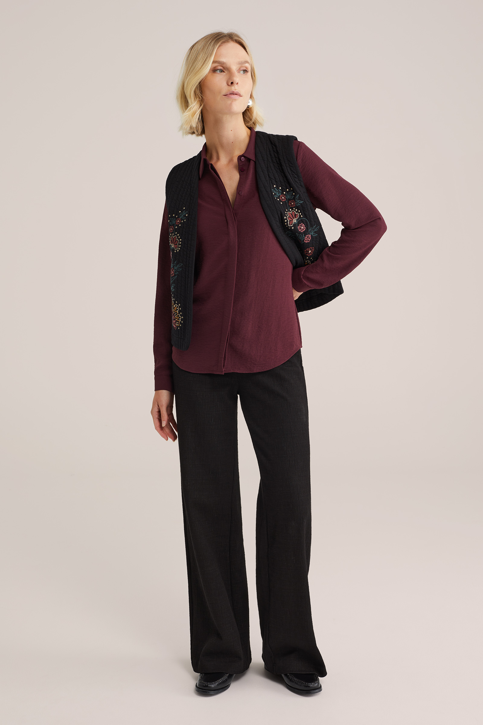 Dames Regular fit gilet met embroideries